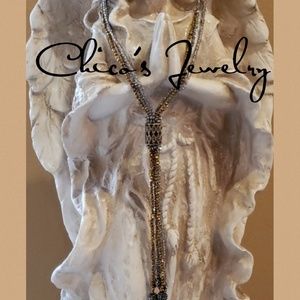 Chico's Gold/Silver/Clear Crystal Necklace NWT